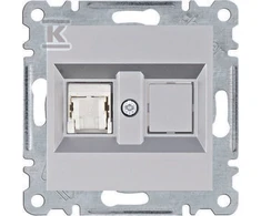 Hager Lumina Vienvietis kompiuterio lizdas RJ45 kat.5e UTP sidabrinis WL2112