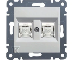 Hager LUMINA2 kompiuterių lizdai dviviečiai RJ45 cat.5E UTP balta - WL2120