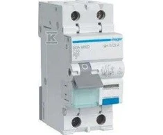 Srovės nuotėkio relė su automatiniu jungikliu Hager AD966J (2P, 16A, C, AC tipo, 1P+N, 6kA)