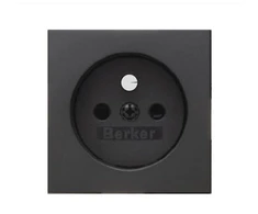Hager Polo 3965766076 Lizdo priekinis dangtelis su įžeminimu, antracito spalvos, aksominis lakas, 1/3 klausimas 3965766076