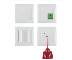 Berker Hager Polo 52008989 S.1 pagalbos iškvietimo sistema su baltu blizgesiu rėmeliu 52008989