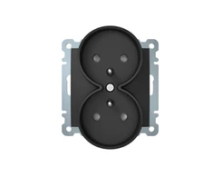 Hager Polo 5361878986 Hager Berker B. Square. Dvigubas lizdas su įžeminimu rėmui / modulinis antracito matinis 5361878986
