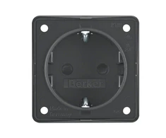 Hager Polo 947792505 Integro Flow SCHUKO lizdas su kontaktų dangteliais antracitinis matinis 947792505