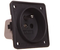 Hager Polo Berker Vienvietis „Integro w/w“ lizdas su padidinta apsauga nuo prisilietimo 16A IP20 antracitas (0961952505)