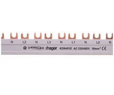 „Hager“ sujungimo bėgis 2P 80A 16 mm2 kastuvas (KDN451E)