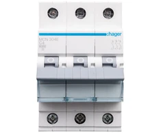 Hager Polo MCN304E Grandinės pertraukiklis 3P C 4A 6kA AC MCN304E