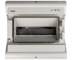 Hager Polo VE112L Moduliniai skirstomieji įrenginiai 1x12 ant paviršiaus montuojami IP65 Vector VE112L