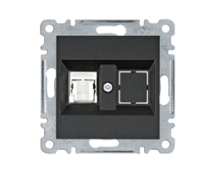 Hager Polo Hager Lumina Vienvietis kompiuterio lizdas RJ45 kat.6 UTP juodas WL2153