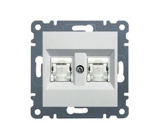 Hager Polo WL2160 Lumina Dvigubas kompiuterio lizdas RJ45 kat. 6 UTP baltas WL2160