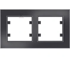 Hager Lumina aistra rėmelis 2 kartus horizontalus stiklas juodas (WL9221)