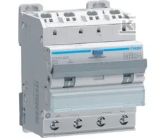 Hager RCBO. Išvestinis. Skiriamasis. Su nuliniu laidininku. 4P 6kA B 10A