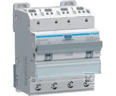 Hager RCBO. Skirstomasis automatinis jungiklis su nuotėkio rel. 4P 6kA C 10A/