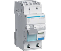 Hager ADS906D Wyłącznik różnicowo-nadprądowy RCBO 1P+N 6kA B6A 0,03A Typ A QuickConnect ADS906D
