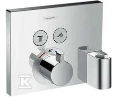 Hansgrohe ShowerSelect termostatinis maišytuvas su 2 išėjimais ir dušo galvos FixFit laikikliu, chromas