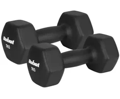 Hanteliai ketiniai neopreniniai HEX 2x7kg, REBEL ACTIVE