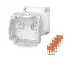 Hensel 62000451 Jungiamoji dėžutė 84x84x55 mm su membraniniais sandarikliais, 5 gnybtai, COMPACT, „wago“, pilka, IP 66, DK 0102 WZ, 62000451