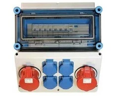 Hensel HPL01042 Kištukinis skirstomasis skydas 1x16A 1x32A 400V, 4x16A 230V IP44 Mi-GN/Z 400002