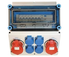 Hensel HPL01042 Kištukinis skirstomasis skydas 1x16A 1x32A 400V, 4x16A 230V IP44 Mi-GN/Z 400002