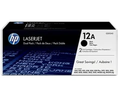 Hewlett Packard (HP) Tonerio kasetė 12A, juoda, dviguba pakuotė