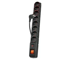Hsk Data (Acar) Ilgintuvas Acar S8 Dual, apsauga nuo viršįtampių, 8 lizdai, juodas (W1750)