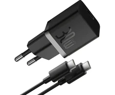 Įkroviklis jungiama į tinklą Baseus GaN 5 Fast Charger Mini P10110902113-00 30 W USB-C PD 3.0 QC 3.0 + kabelis