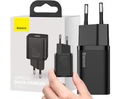 TINKLO Įkroviklis Baseus Super Si Quick Charger 1C CCSUP-J01 30W 1x USB-C PD 3.0 QC 3.0 Juodas