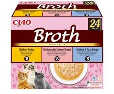 INABA Ciao Broth with vištiena, lašiša and tuna – skanėstas katėms – 24x40g
