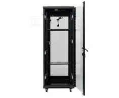 Spinta Incobex RACK 19 stojąca 32U 600x600 Seria: ALL IN ONE (Drzwi szklane, tylne perforacja, juoda) (INL-RS-32U-6060-S-C)