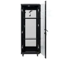 Spinta Incobex RACK 19 stojąca 42U 600x600 Seria: ALL IN ONE (Drzwi szklane, tylne perforacja, juoda) (INL-RS-42U-6060-S-C)