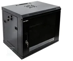 Spinta Incobex RACK 19 wisząca 6U 600x450 Seria: All in One (Drzwi szklane, juoda) (INL-RW-06U-6045-S-C)