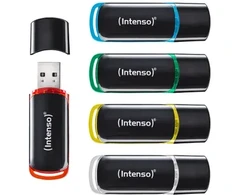 Intenso 3511595 pamięć USB 64 GB USB Typu-A 2.0 Juodas, Raudona, Žalias, Permatomas, Geltonas, Mėlyna