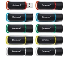 Pendrive Intenso Intenso 3511561 pamięć USB 8 GB USB Typu-A 2.0 Juodas, Raudona, Žalias, Permatomas, Geltonas, Mėlyna