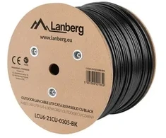 Išorinio tinklo kabelis Lanberg LCU6-21CU-0305-BK (UTP; 305 m; kat. 6; juodas)