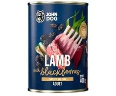 JOHN DOG Berry Line ėriena with blackberries – drėgnas ėdalas šunims – 800g