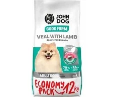 JOHN DOG Good Form Adult Mini Veal su ėriena – sausas Maistas šunims – 12 kg