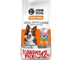 JOHN DOG Good Form Adult Medium and large breeds Veal su ėriena – sausas Maistas šunims – 12 kg