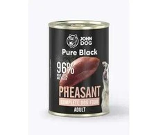 JOHN DOG Pure Juodas Fazanas – drėgnas ėdalas šunims – 800g