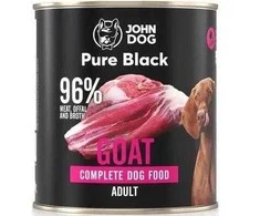 JOHN DOG Pure Juodas Ožkiena – drėgnas ėdalas šunims – 800g