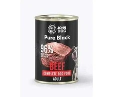 JOHN DOG Pure Juodas Jautiena – drėgnas ėdalas šunims – 400g
