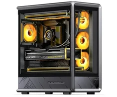 Jonsbo D401 PC-case, Midi Tower, ATX, Tempered Glass - juodas