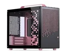 Jonsplus Z20 Micro-ATX korpusas su nešiojimo rankena - juodas/rožinis