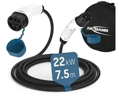 Ansmann 1900-0120 Type 2 automobilio įkrovimo laidas, 22kW, 7,5m