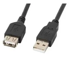Laidas Lanberg CA-USBE-10CC-0018-BK (USB 2.0 M - USB 2.0 F; 1.8m; juodas)