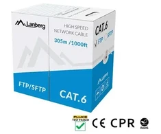 Tinklo kabelis Lanberg LCF6-11CU-0305-S (FTP; 305m; kat. 6; pilkos spalvos)