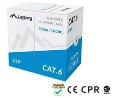 Tinklo kabelis Lanberg LCU6-11CU-0305-S (UTP; 305 m; kat. 6; pilkas)