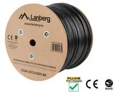 Išorinio tinklo kabelis Lanberg LCU6-21CU-0305-BK (UTP; 305 m; kat. 6; juodas)