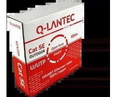 U/UTP 5e kat. tinklo kabelis, susukta pora, PE lauko, sausas, Fca 4PR, 1Gb/s, juodas, 100m - Q-LANTEC
