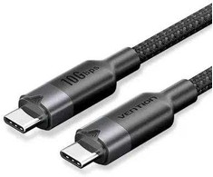 „Vention“ USB 3.2 5A 10Gbps 1m juodas USB-C į C tipo kabelis