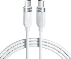 Kabelis USB-C / USB-C Voltage Silicone 100W PD 100cm balta