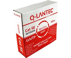 U/UTP 5e kat. tinklo kabelis, susukta pora, PE lauko, sausas, Fca 4PR, 1Gb/s, juodas, 100m - Q-LANTEC